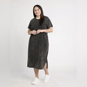 🎉NWT🎉 Time and Tru Charcoal Acid Wash Tee Dress